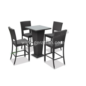 outdoor PE wicker 5-piece bar set